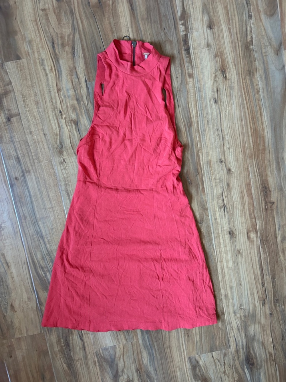 Free People Coral Cutout Back Mini Dress Festival Boho Chic XS